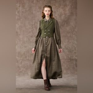 SHIRT CORSET LINEN DRESS + VEST